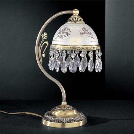 Włoska lampa stołowa Nuoro z kryształami