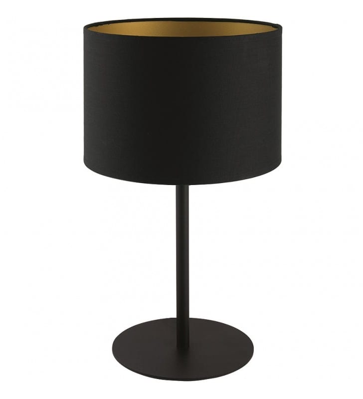Lampa stołowa Alice Gold czarna abażur wewnątrz złoty do salonu sypialni na komodę