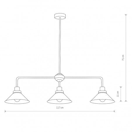 Lampa wisząca żyrandol Craft czarna potrójna loftowa np. nad stół wyspę kuchenną - OD RĘKI
