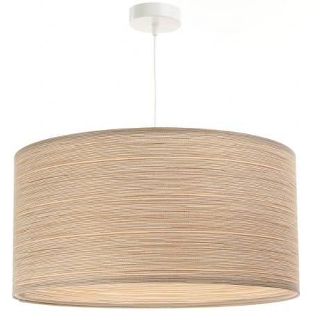Lampa wisząca Kidane 40cm beżowa tkanina strukturalna do jadalni nad stół do kuchni do sypialni salonu